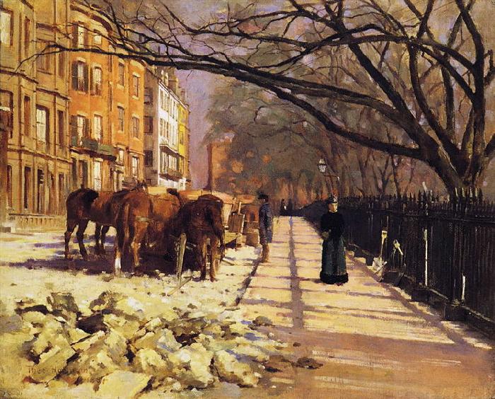 Theodore Robinson Beacon Street Boston oil painting picture